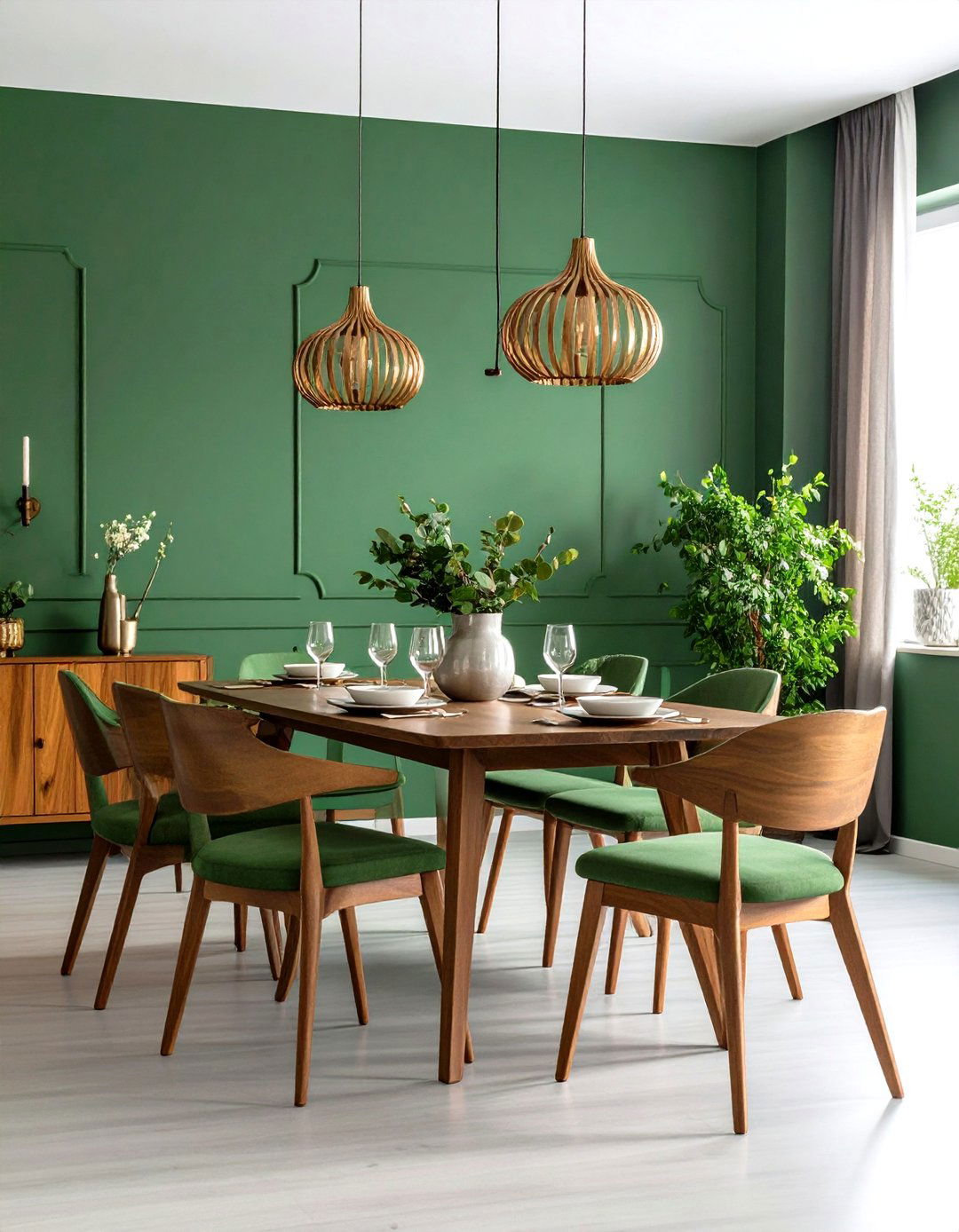 Sage Green Dining Room Walls That Act Like a Neutral - 20 Green Dining Room Ideas