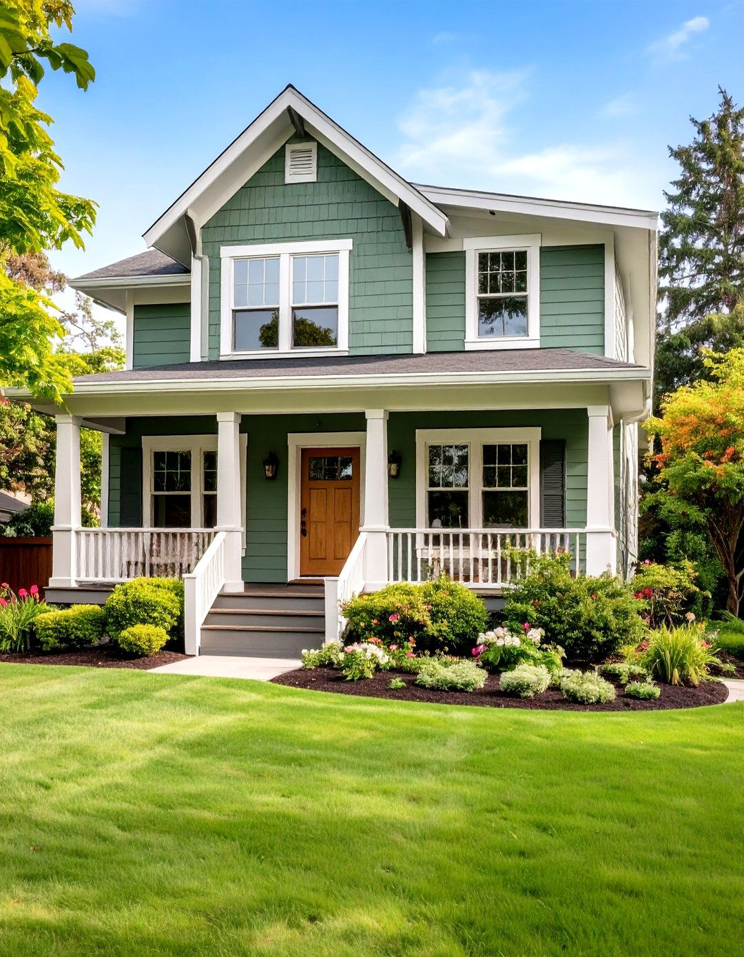 Sage Green Exterior House Sage and White Trim Classic - 20 Sage Green Paint Color Ideas