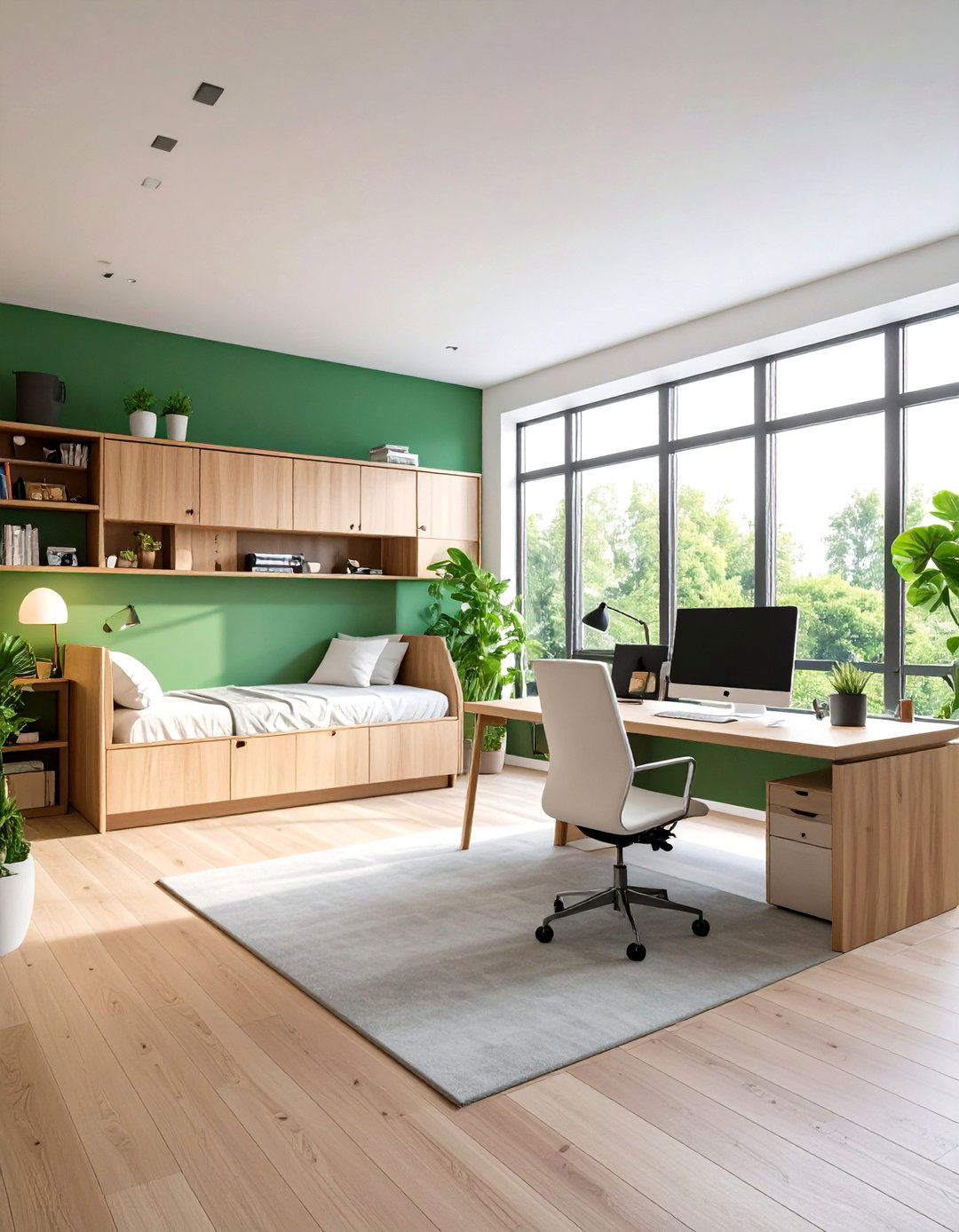 Sage Green Farrow and Ball Pigeon Multi Functional Space - 20 Sage Green Paint Color Ideas