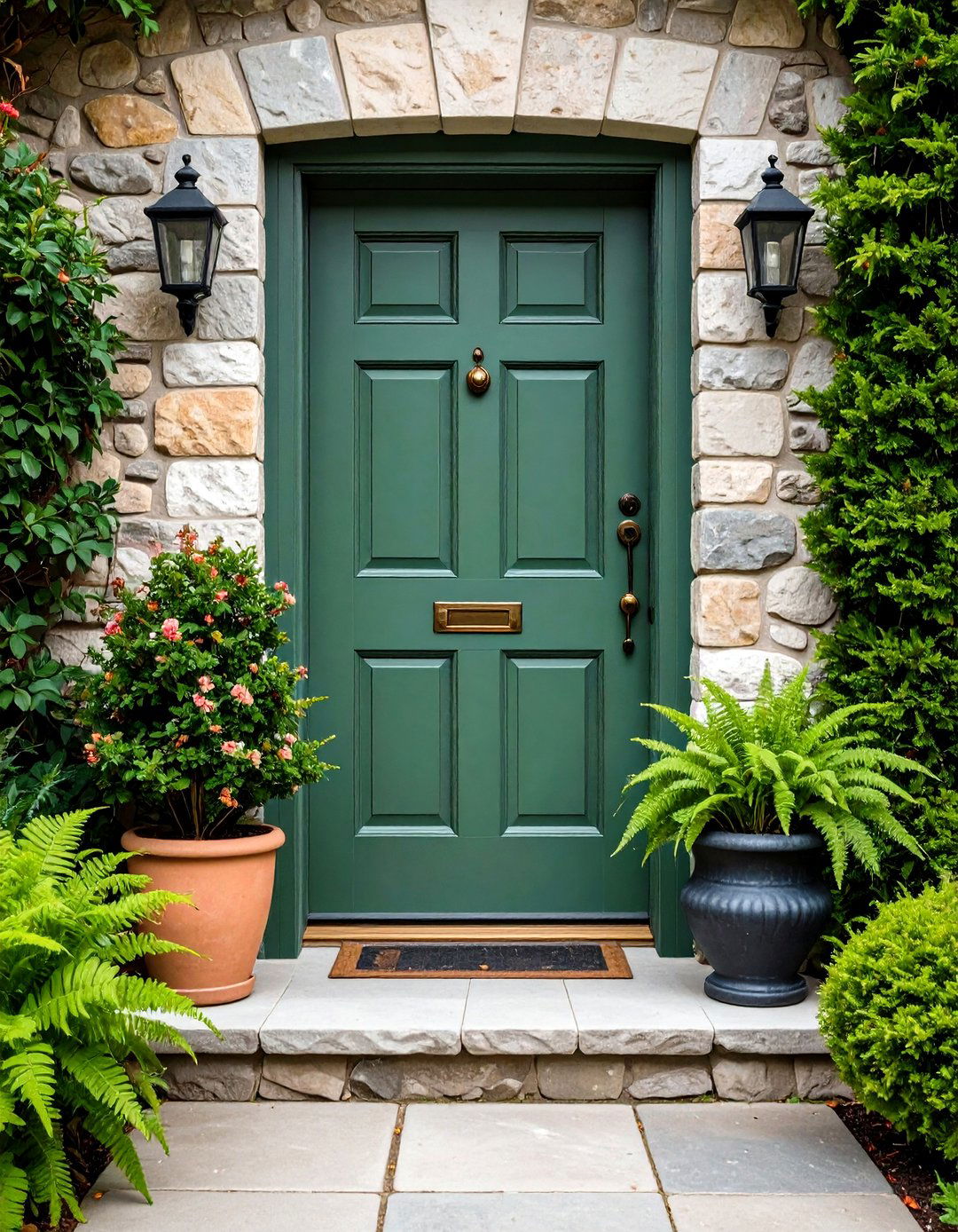 Sage Green Front Door that Blends with Nature - 20 Front Door Color Ideas