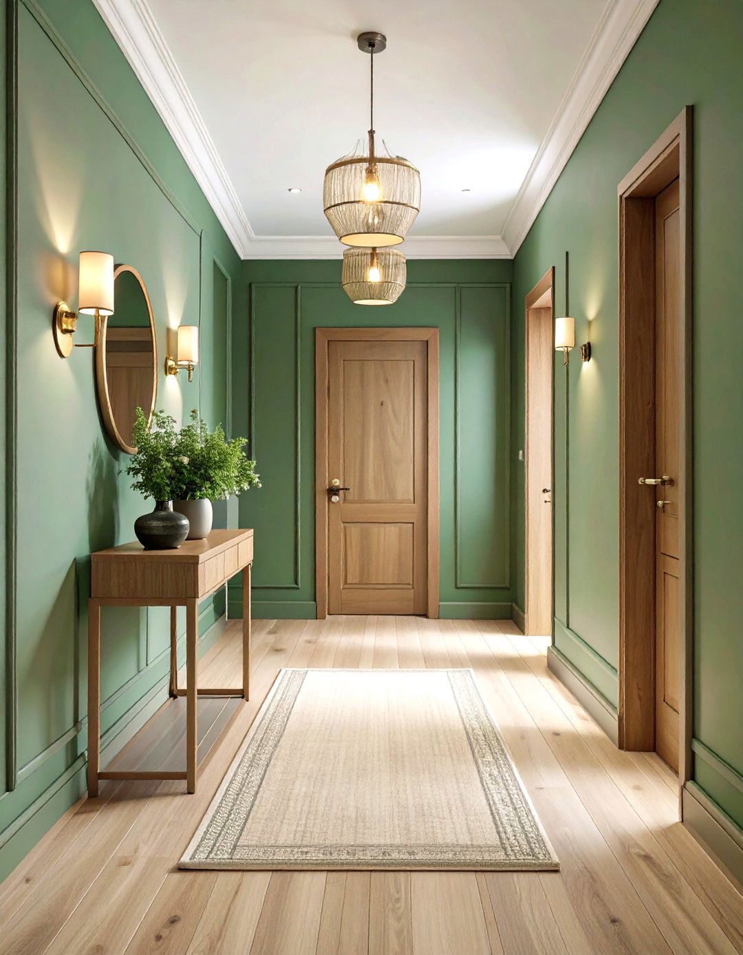 Sage Green Hallway for Instant Calm - 20 Green Hallway Ideas