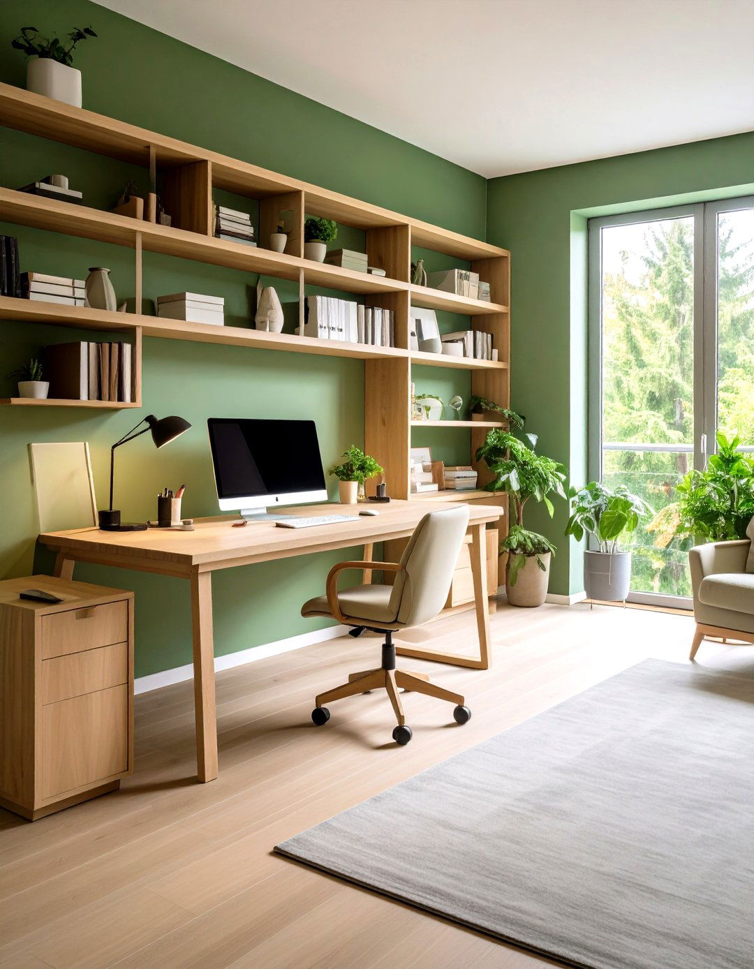 Sage Green Home Office - 20 Sage Green Decor Ideas