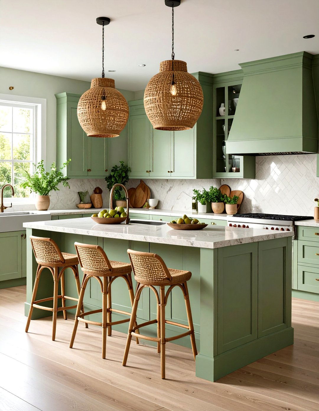 Sage Green Island Grounds the Kitchens Center - 20 Earthy Kitchen Ideas