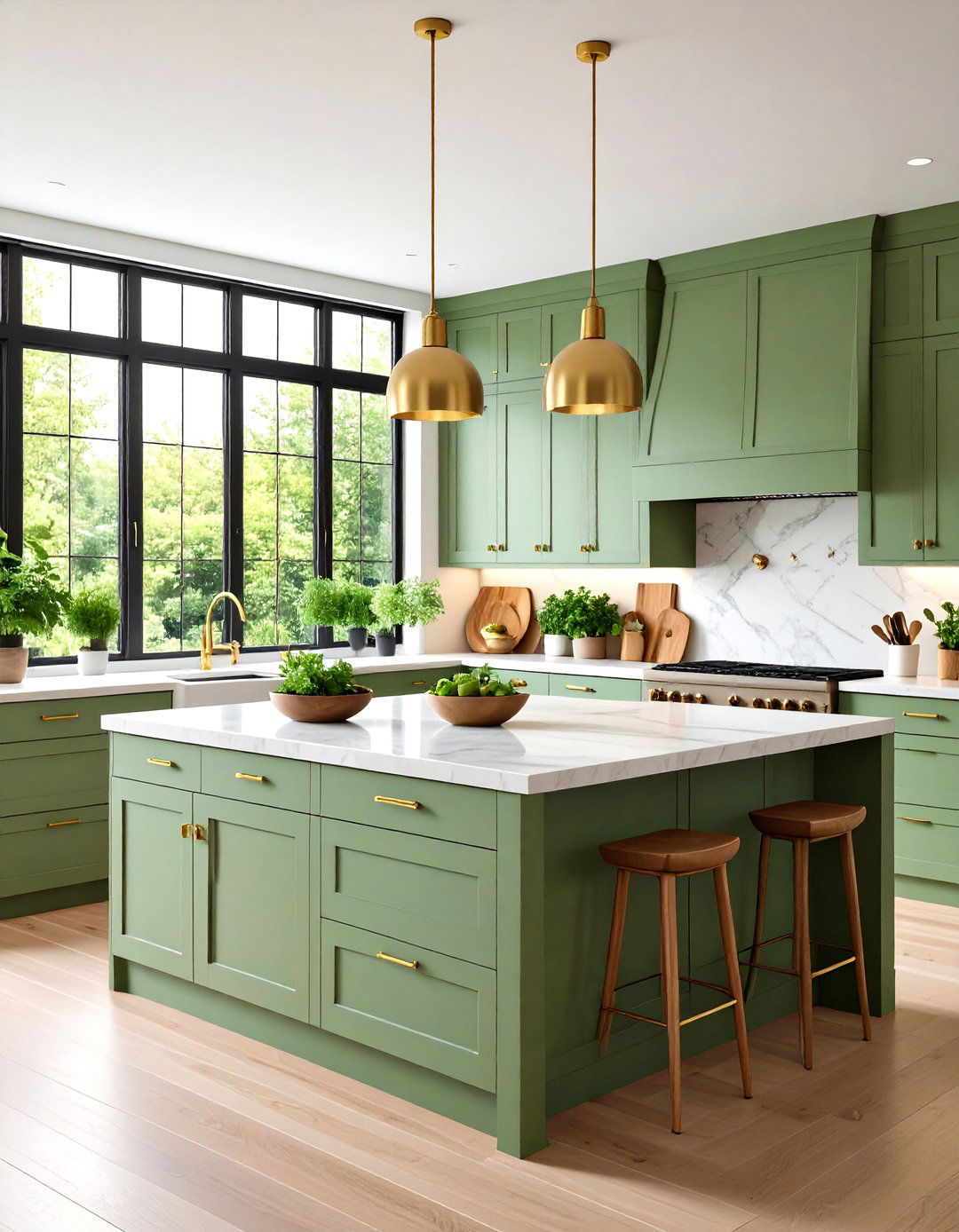 Sage Green Kitchen with Pink Accent Wall and Modern Romantic Styling - 20 Sage Green Kitchen Ideas