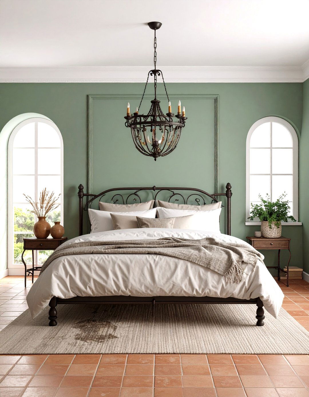 Sage Green Mediterranean Villa Bedroom - 20 Sage Green Bedroom Ideas