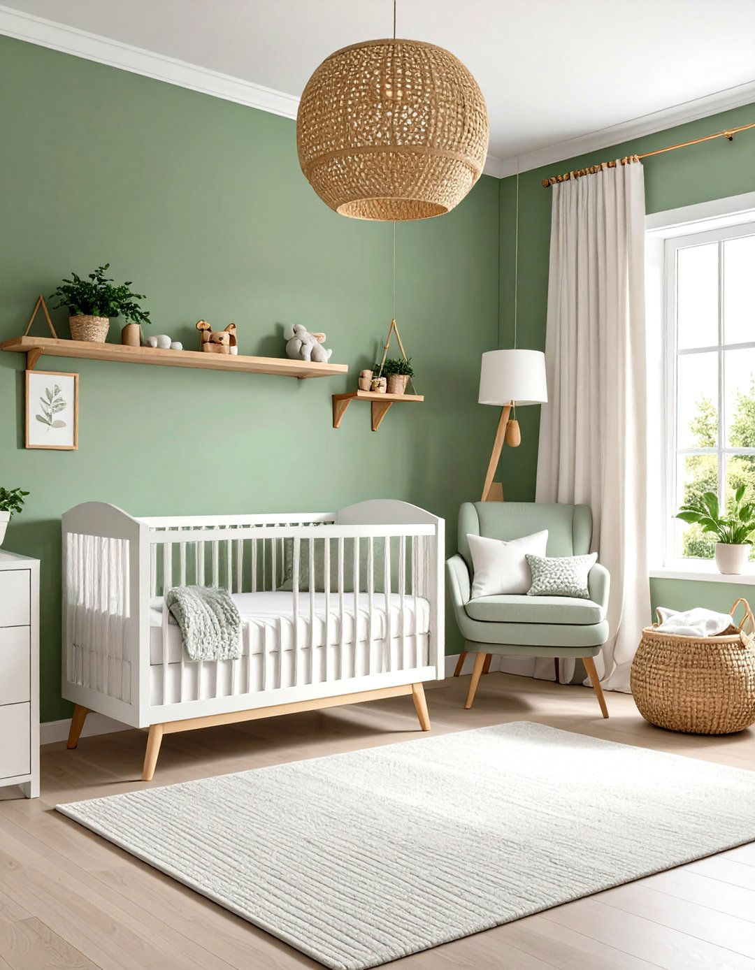 Sage Green Minimalist Nursery Escape - 20 Minimalist Nursery Ideas