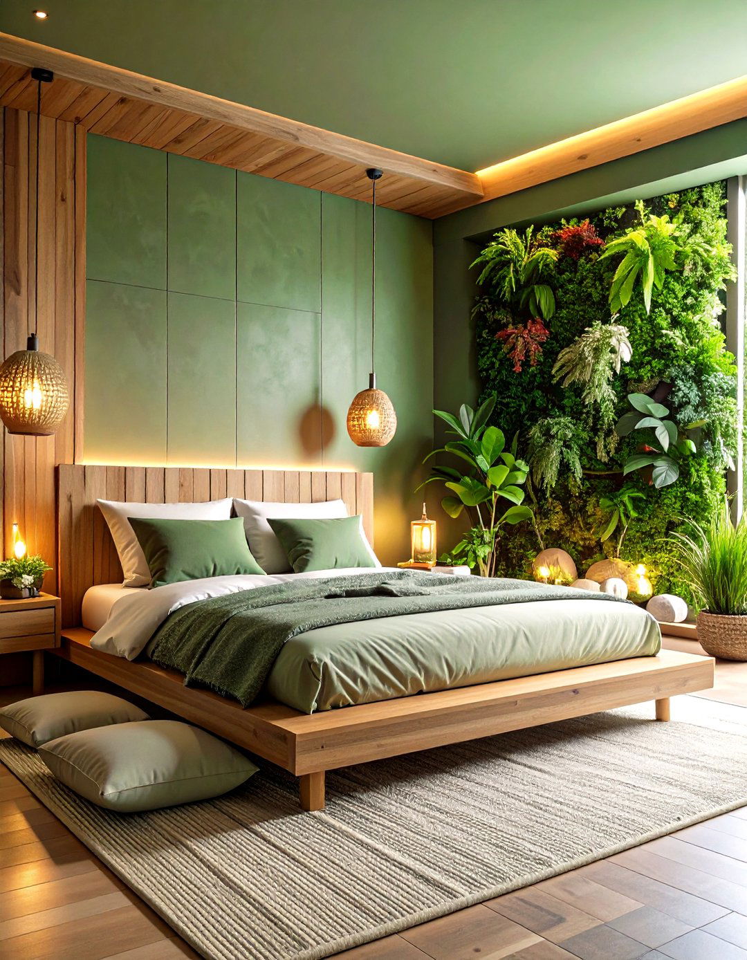 Sage Green Nature Inspired Spa Bedroom - 20 Sage Green Bedroom Ideas