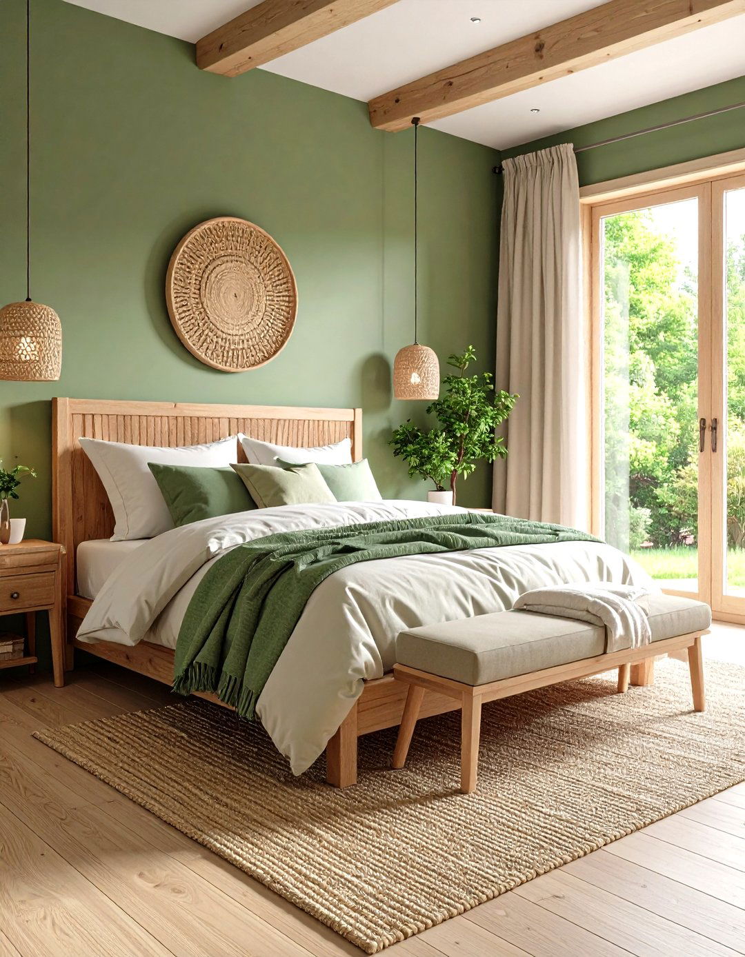 Sage Green Paint for Serene Country Bedroom Walls - 20 Country Bedroom Ideas