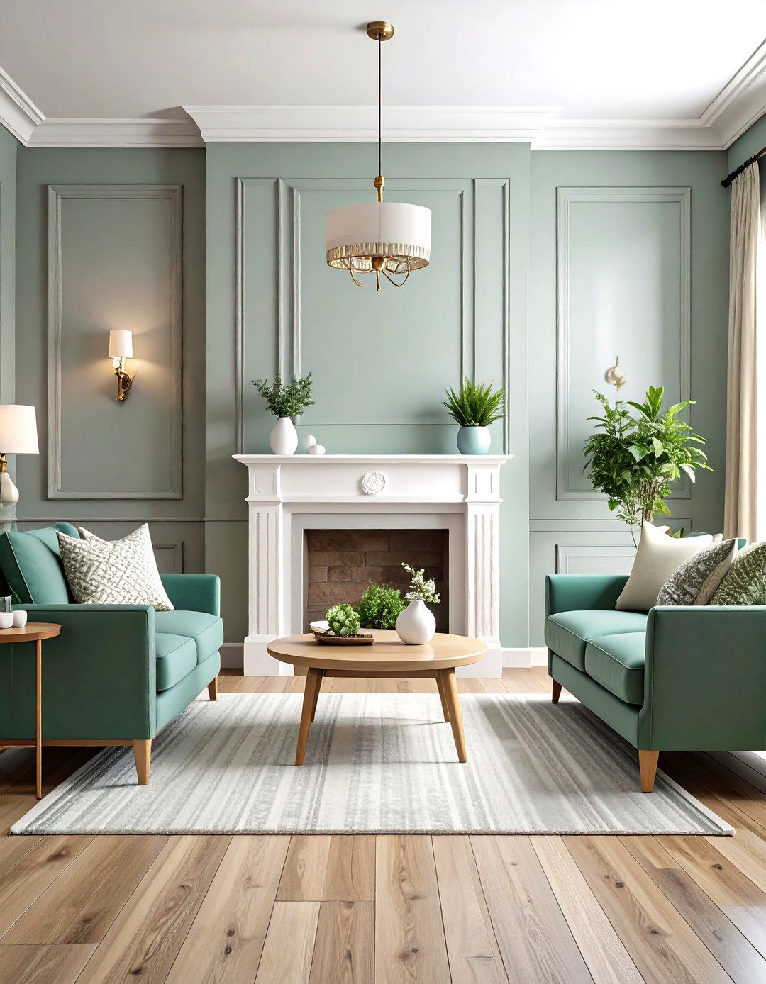 Sage Green Painted Mantel Fireplace - 20 Green Fireplace Ideas