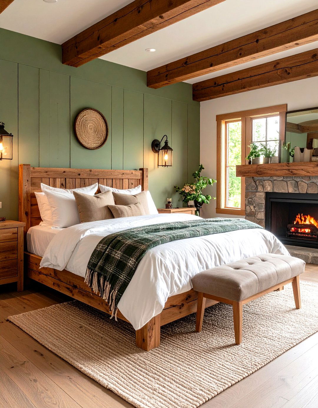 Sage Green Rustic Cabin Bedroom - 20 Sage Green Bedroom Ideas