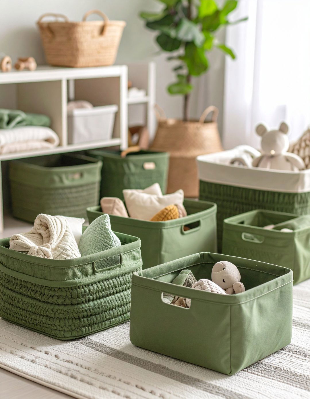 Sage Green Storage Solutions - 20 Sage Green Nursery Ideas