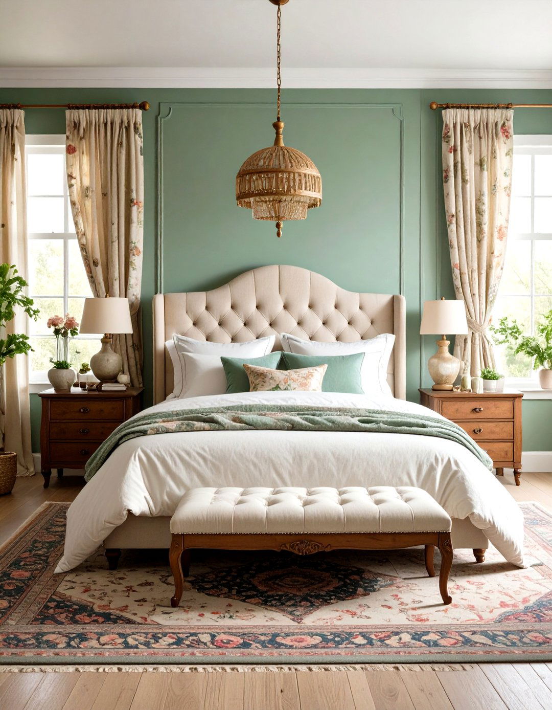 Sage Green Traditional Cottage Bedroom - 20 Sage Green Bedroom Ideas