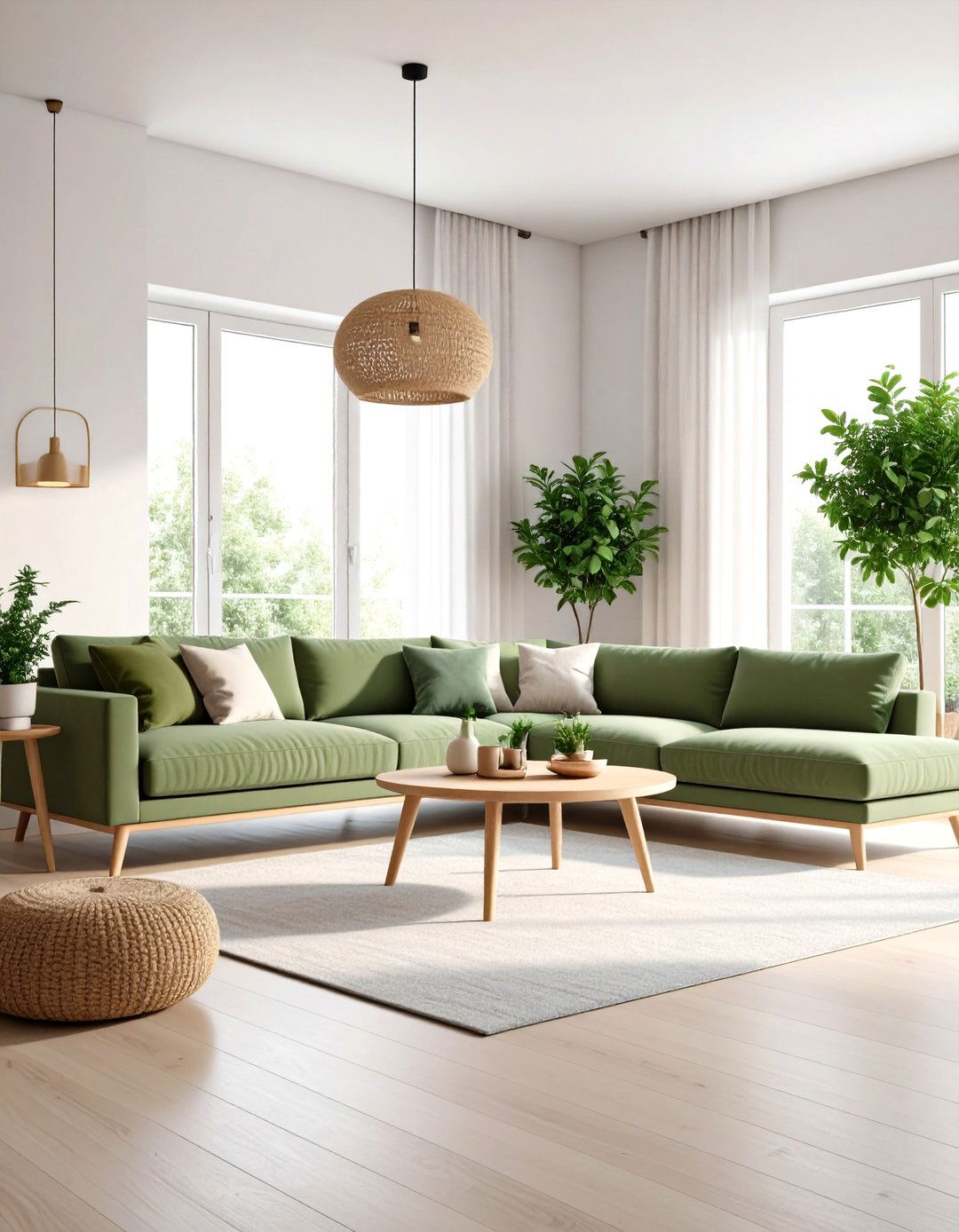Sage Green and Cream Modern Scandinavian Minimalism - 20 sage green and cream living room ideas