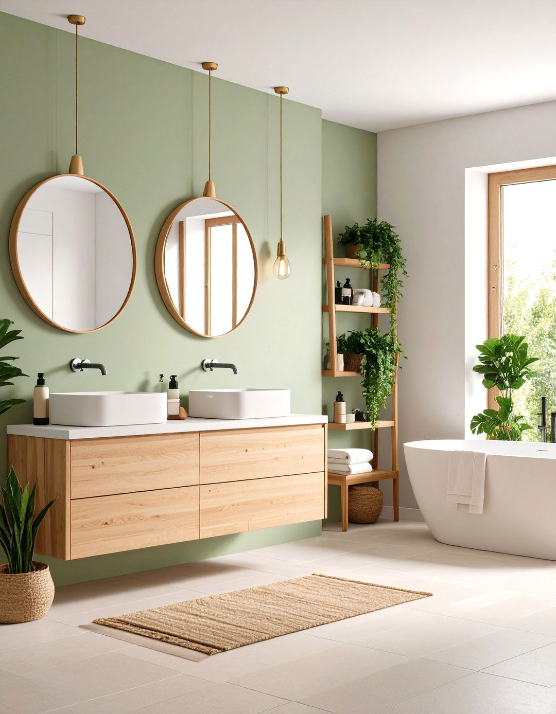 Sage Green and Cream Scandinavian Bathroom - 20 Sage Green and Cream Bathroom Ideas
