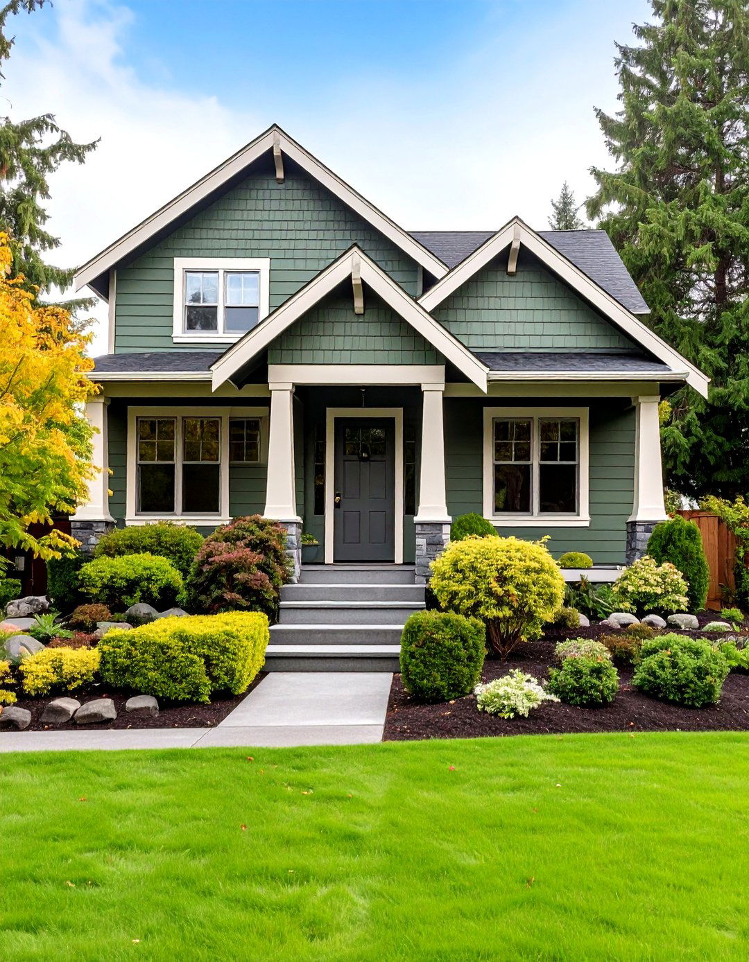 Sage Green and Cream Small Home Exterior Palette - 20 Exterior Color Palettes for Small Homes
