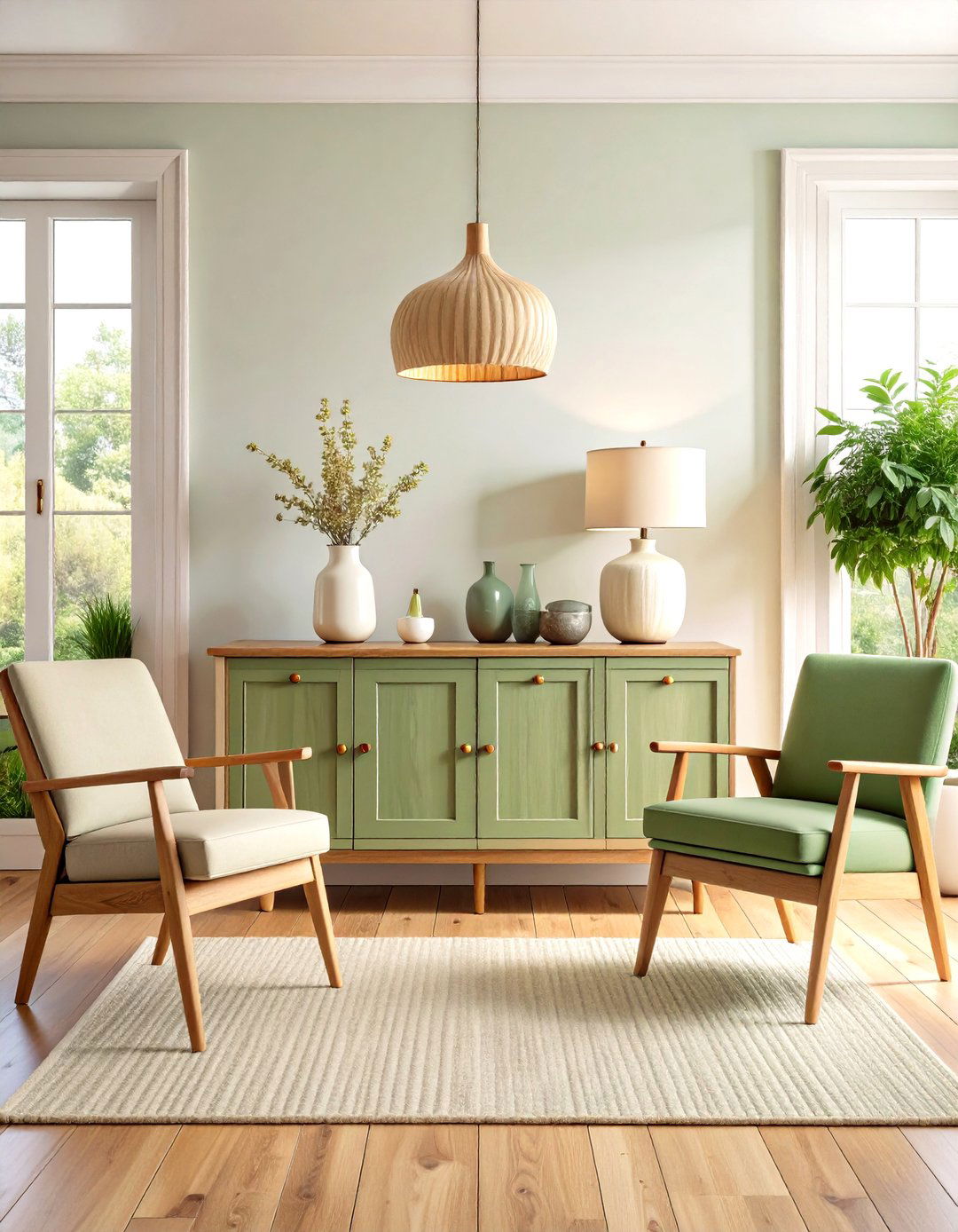 Sage Green and Cream Sustainable Upcycled Pieces - 20 sage green and cream living room ideas