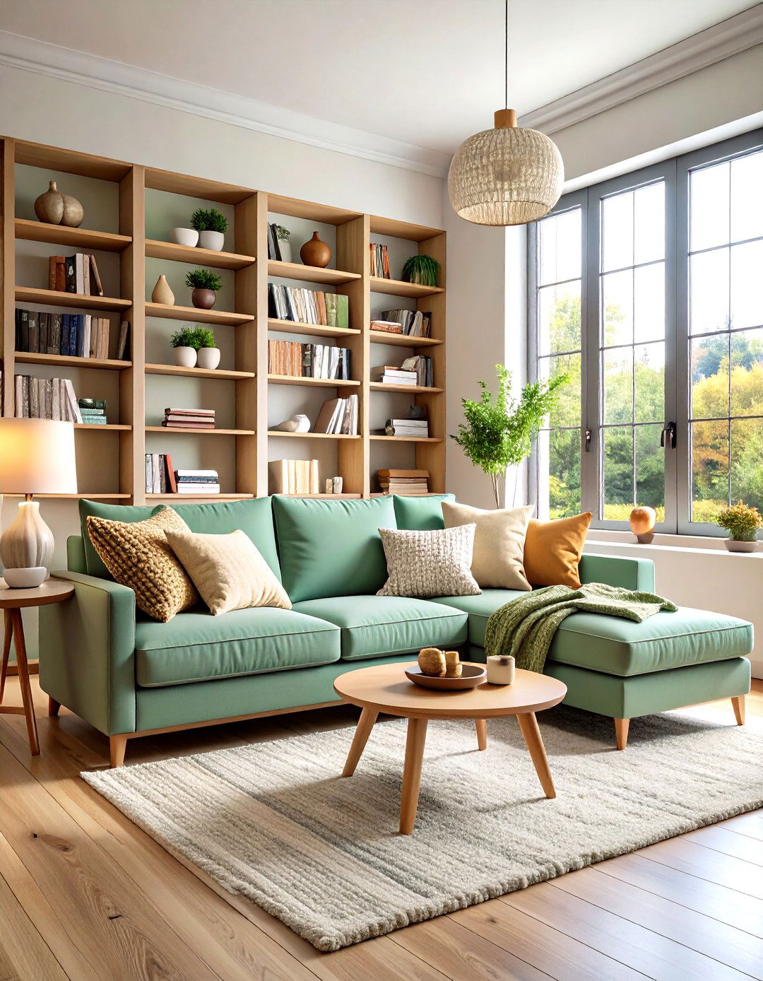 Sage Green and Cream Textured Layered Neutrals - 20 sage green and cream living room ideas