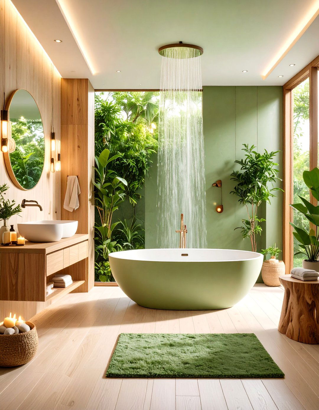 Sage Green and Cream Wellness Bathroom - 20 Sage Green and Cream Bathroom Ideas
