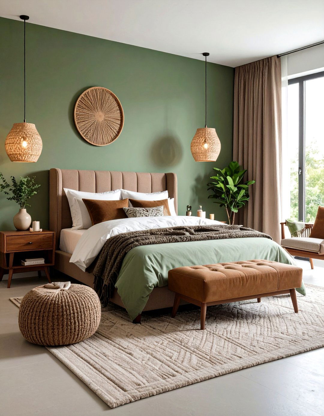 Sage Green and Taupe Brown Bedroom - 20 Green and Brown Bedroom Ideas
