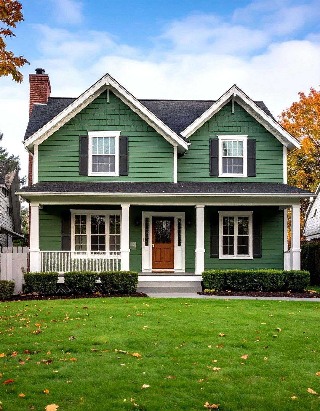Sage Green with Off White Trim - 20 Sage Green House Exterior Ideas