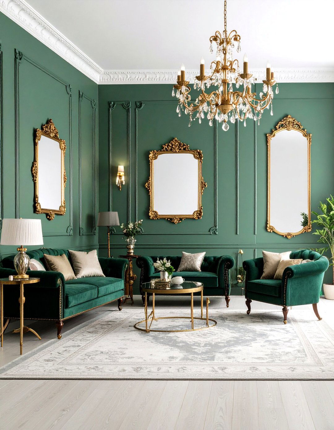 Sage Grey and Metallic Gleam - 20 Green and Grey Bedroom Ideas