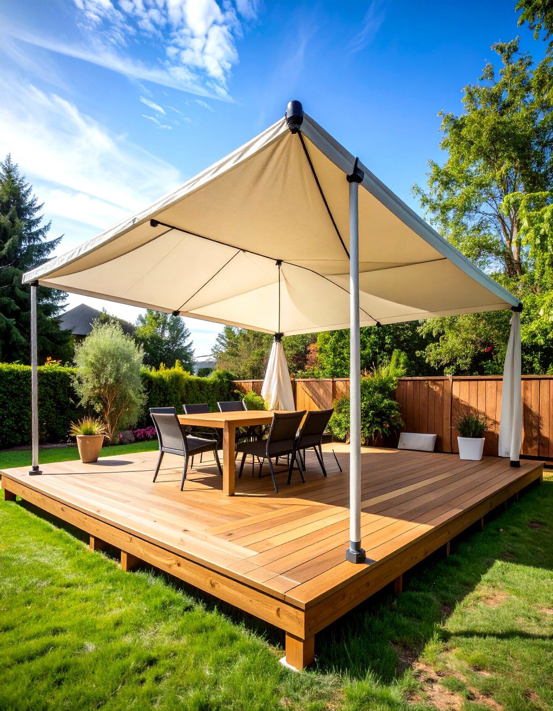 Sail Shade Deck Roof for Budget Flexibility - 20 Deck Roof Ideas