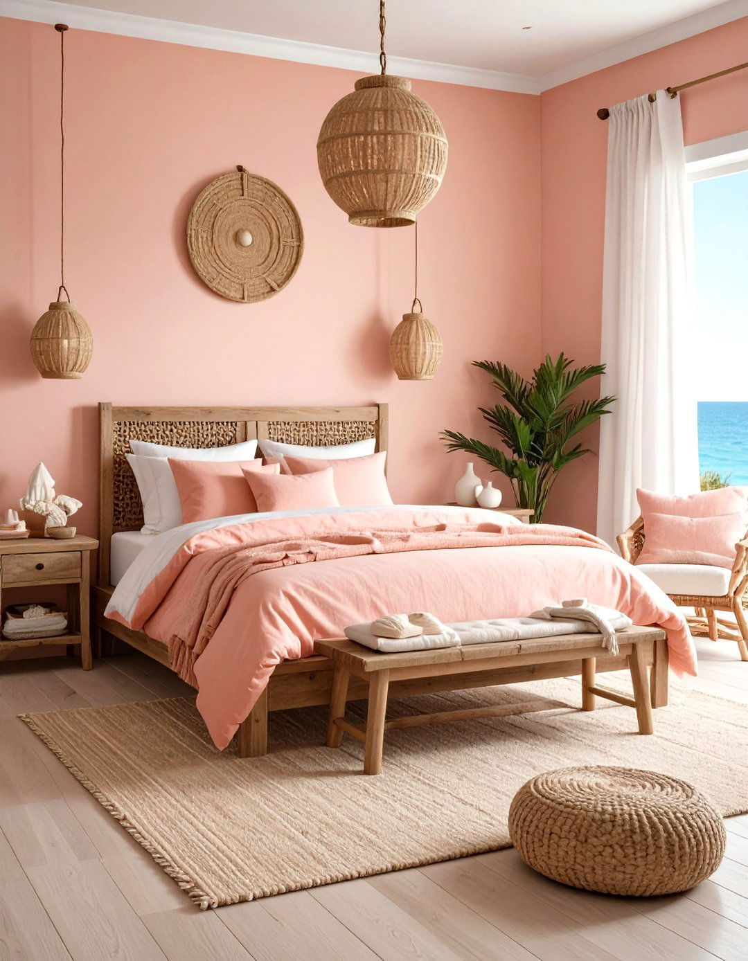 Salmon Pink Room Coastal Retreat - 20 Pink Room Ideas