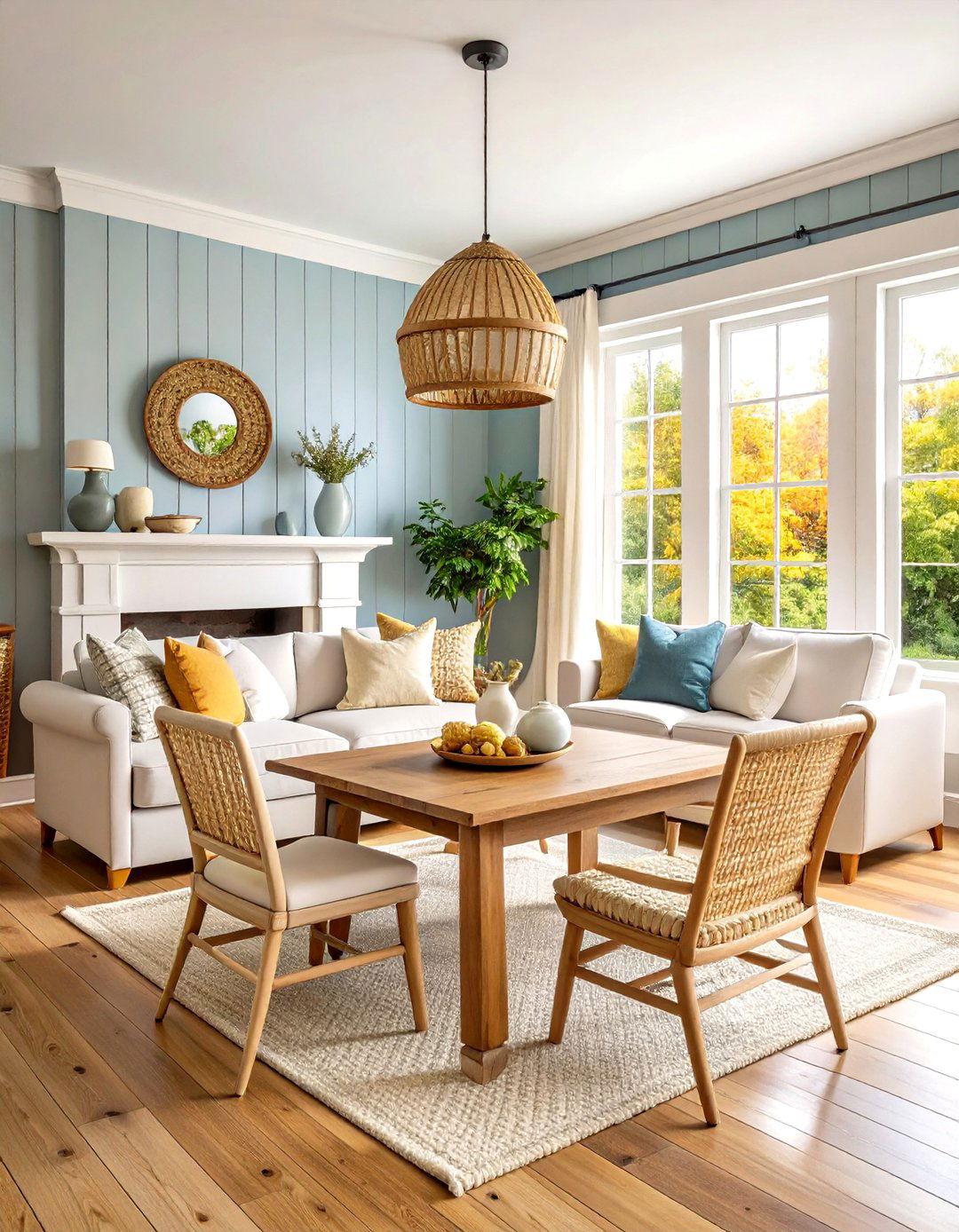 Saltbox Primitive Living Room with Simple Lines - 20 Primitive Living Room Ideas