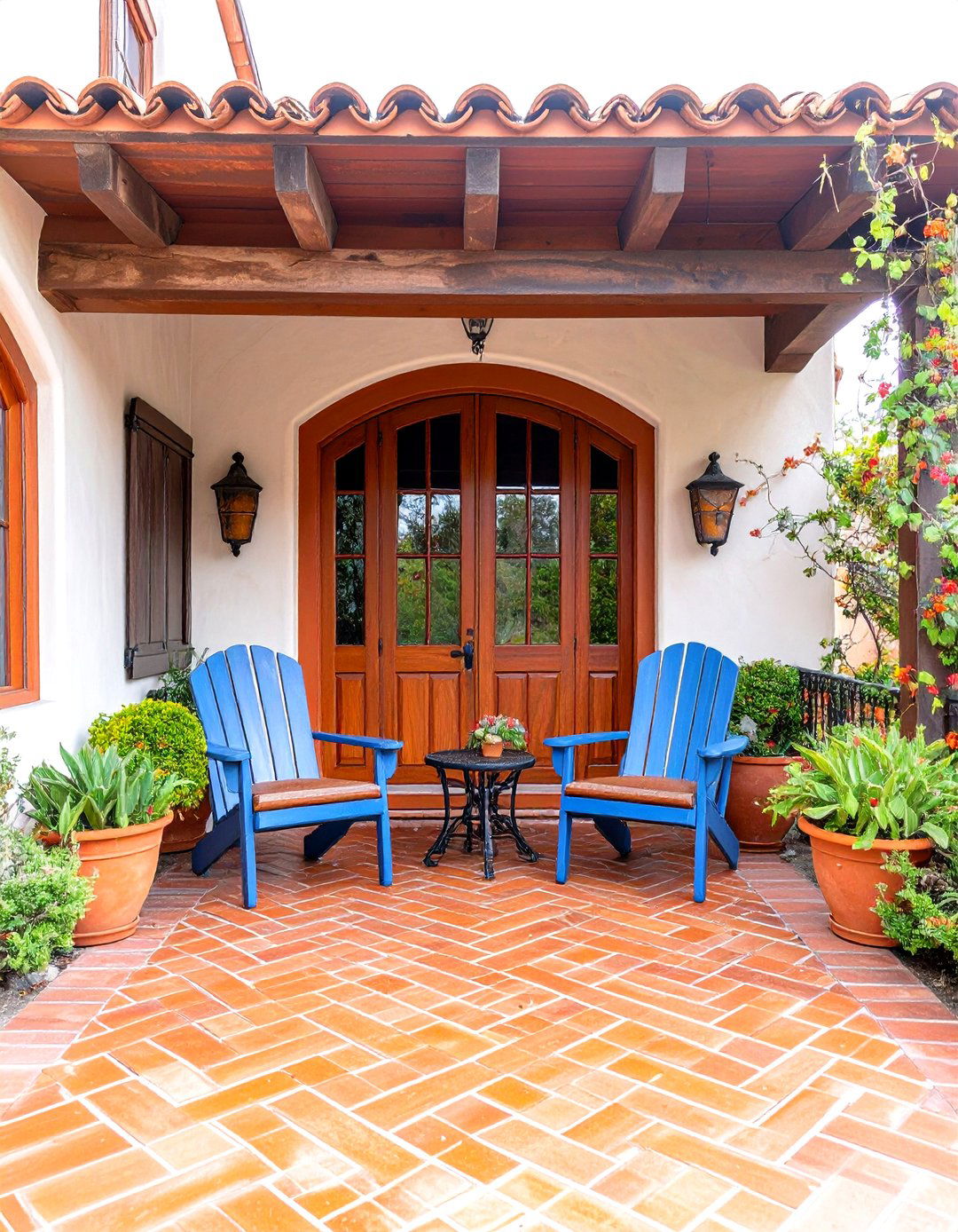 Saltillo Clad Spanish Style Front Porch - 20 spanish style front porch ideas