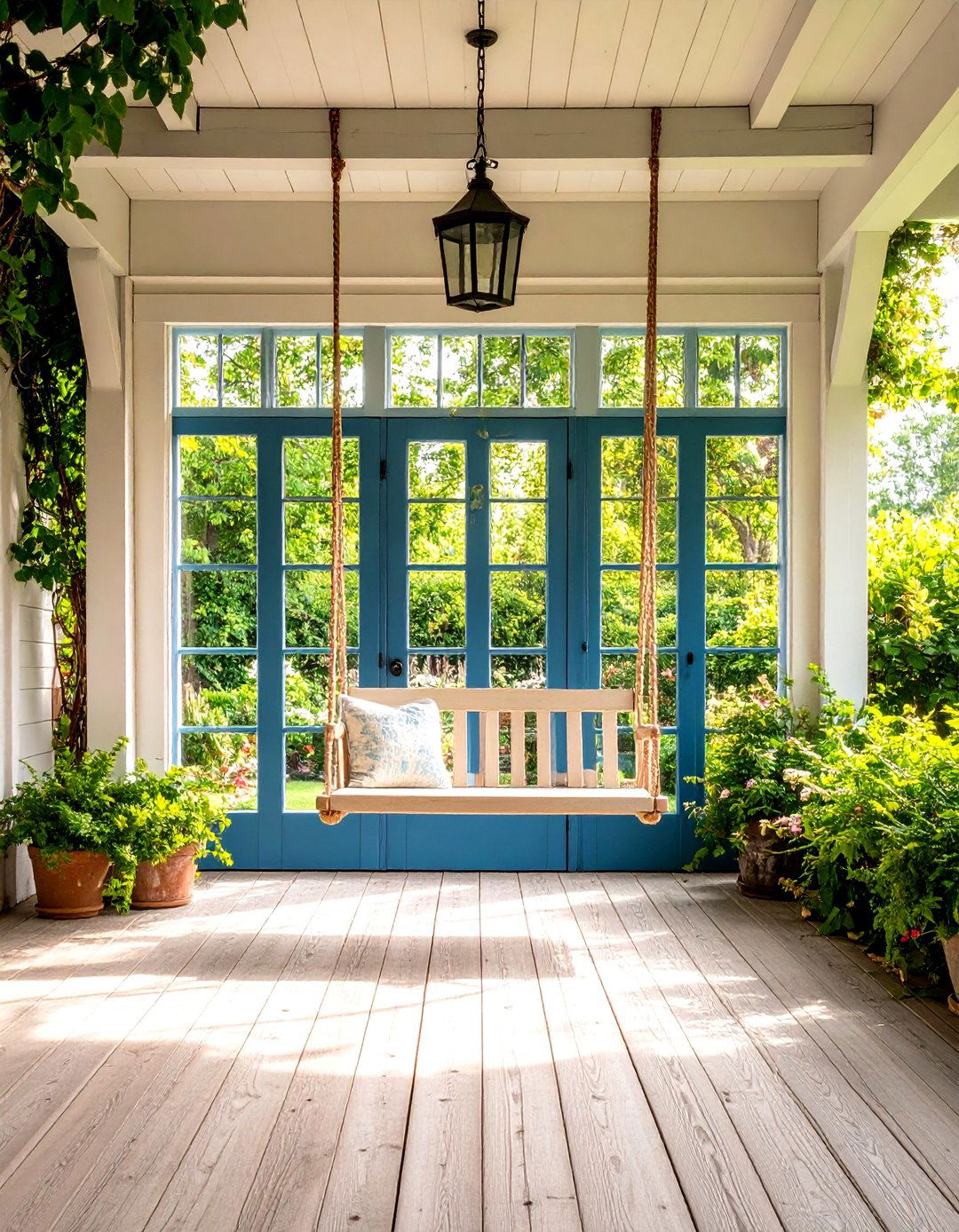 Salvaged French Doors Enhance Historic Character - 20 Farmhouse Sunroom Ideas