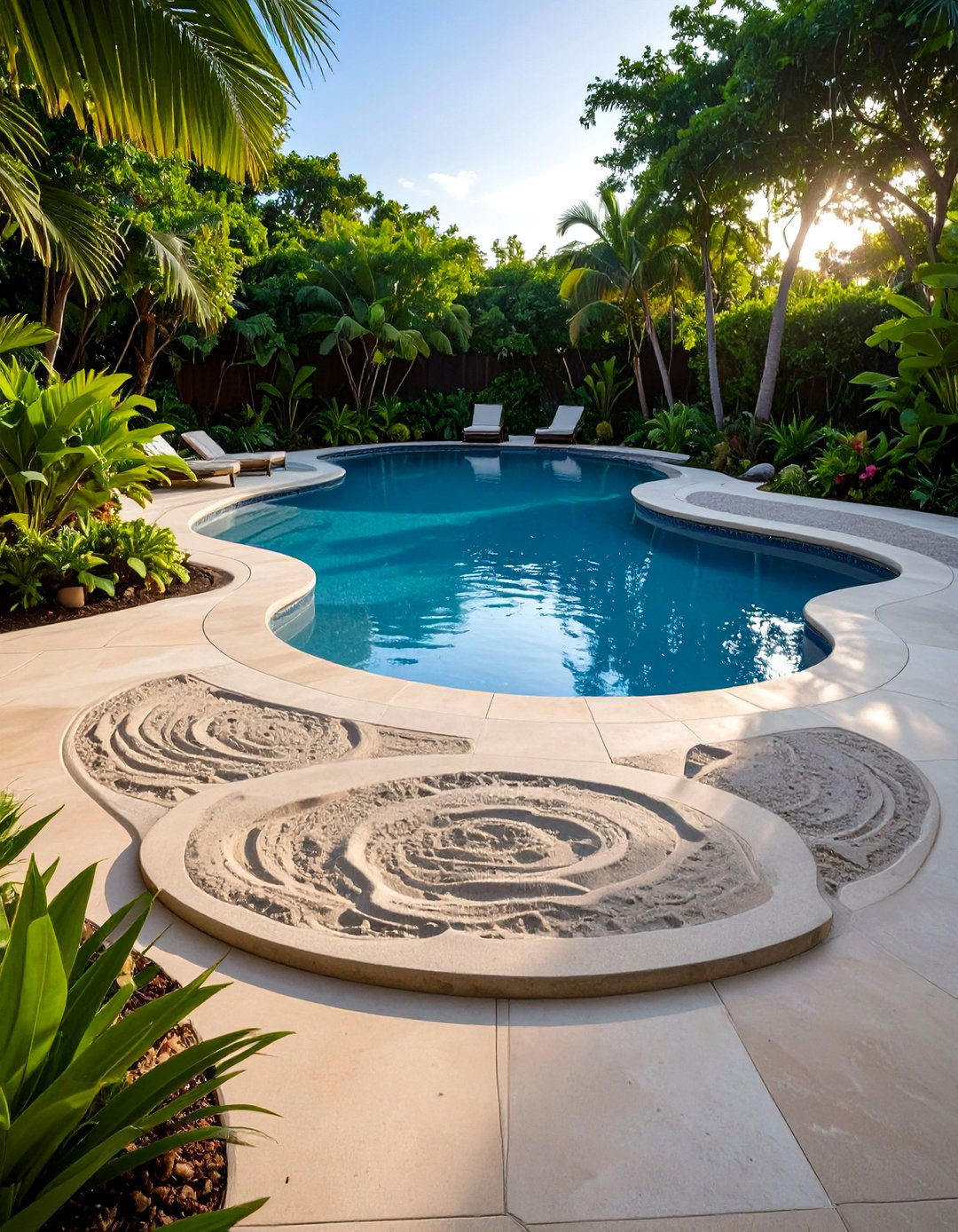 Sand Washed Concrete Pool Deck Finish - 20 Concrete Pool Deck Ideas