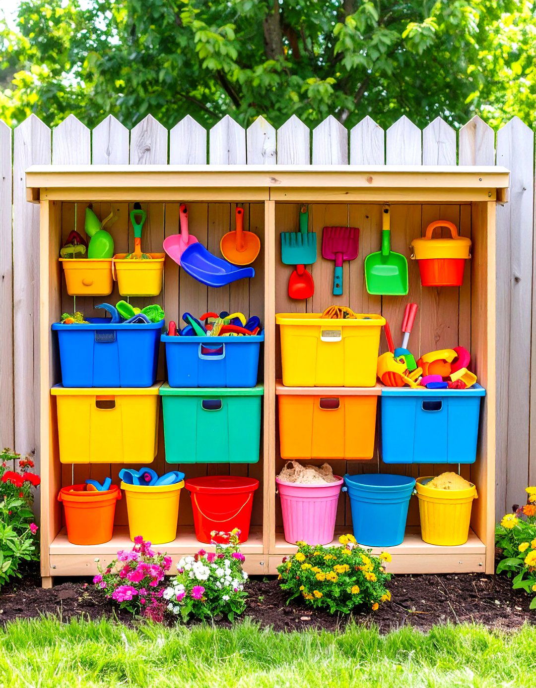 Sandbox Outdoor Toy Storage Solution - 20 Outdoor Toy Storage Ideas