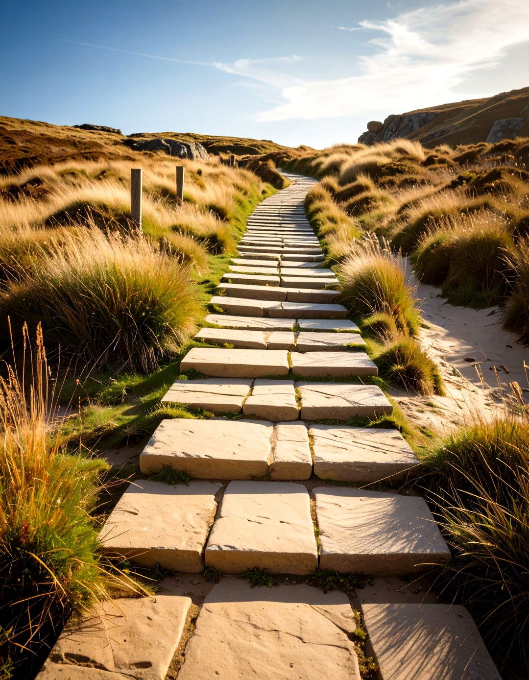 Sandstone Stepping Path - 20 Stone Walkway Ideas