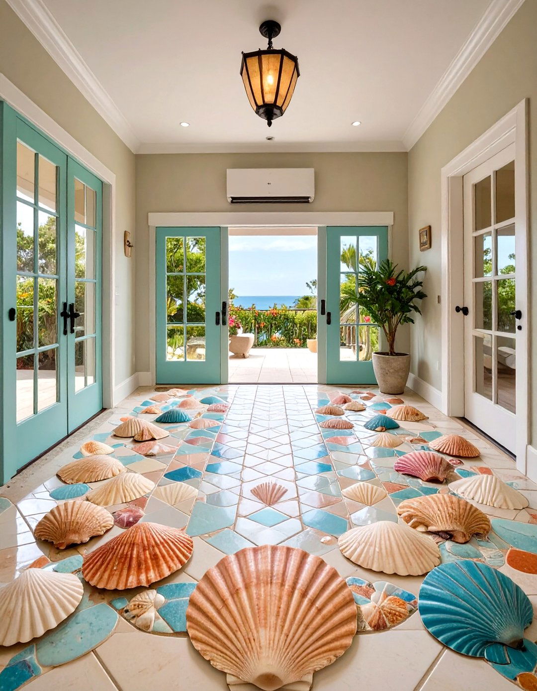 Scallop Shell Shaped Tiles - 20 Small Entryway Tile Floor Ideas