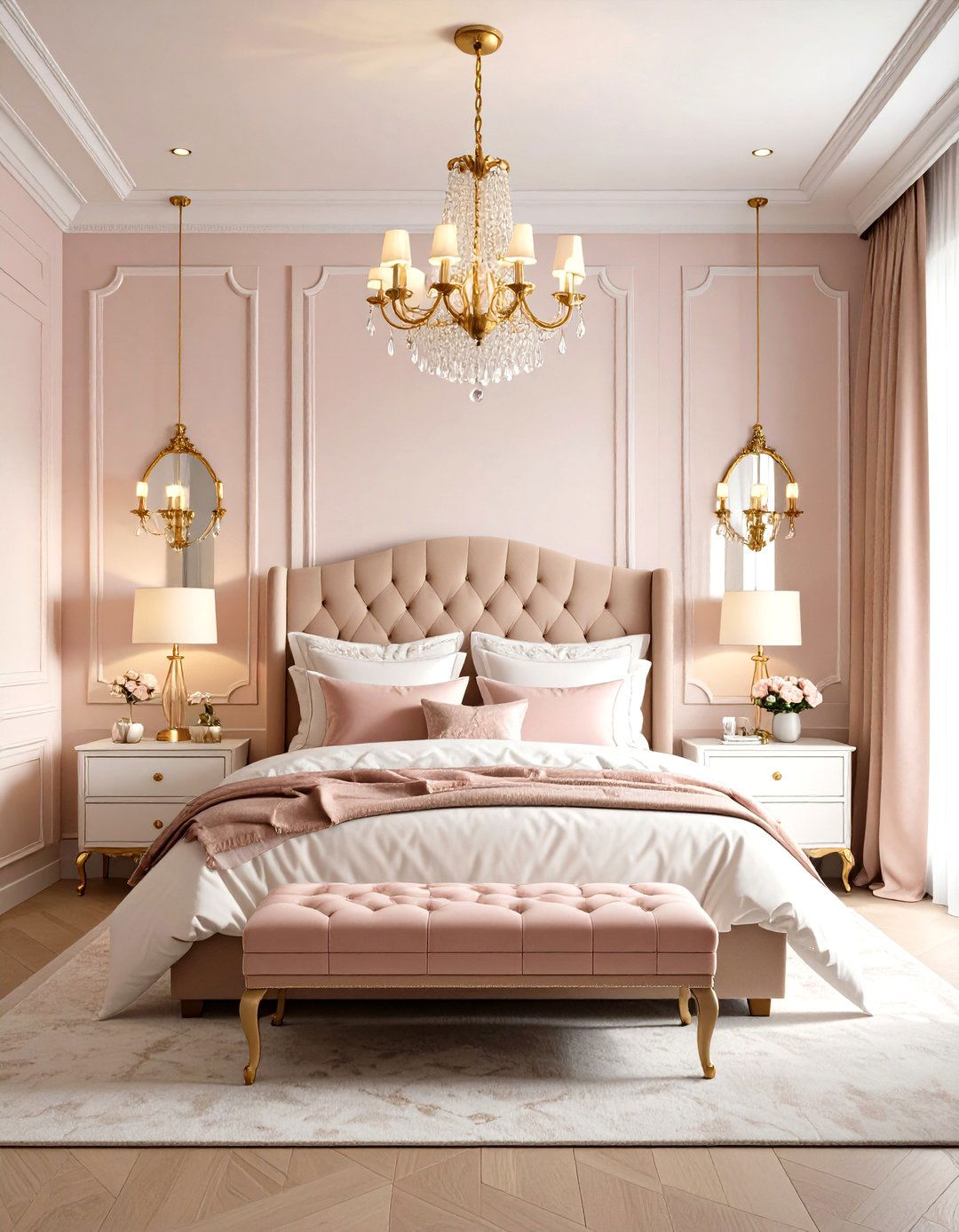 Scalloped Details Feminine Preppy Room - 20 Preppy Room Ideas