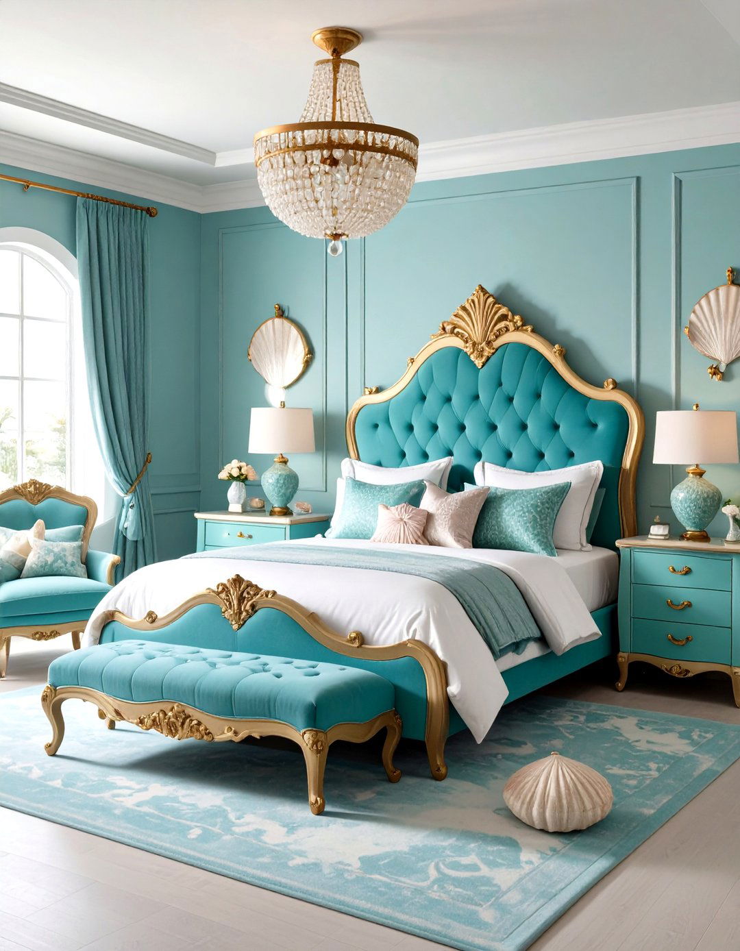 Scalloped Furniture Details - 20 Underwater Mermaid Bedroom Ideas