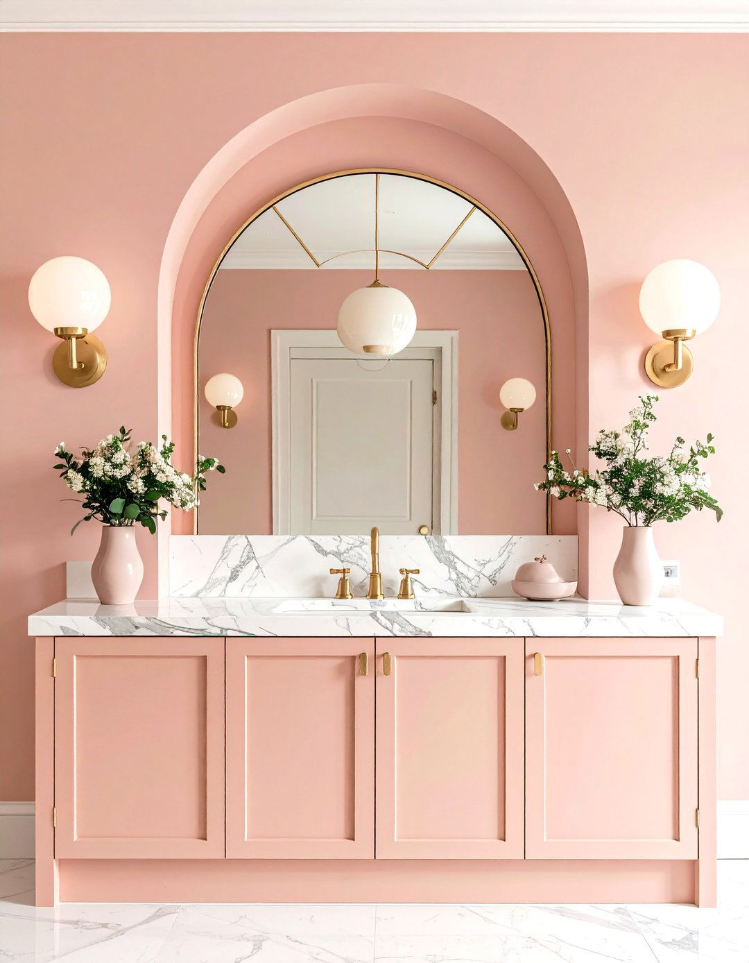 Scalloped and Curved Architectural Details - 20 Art Deco Bathroom Ideas