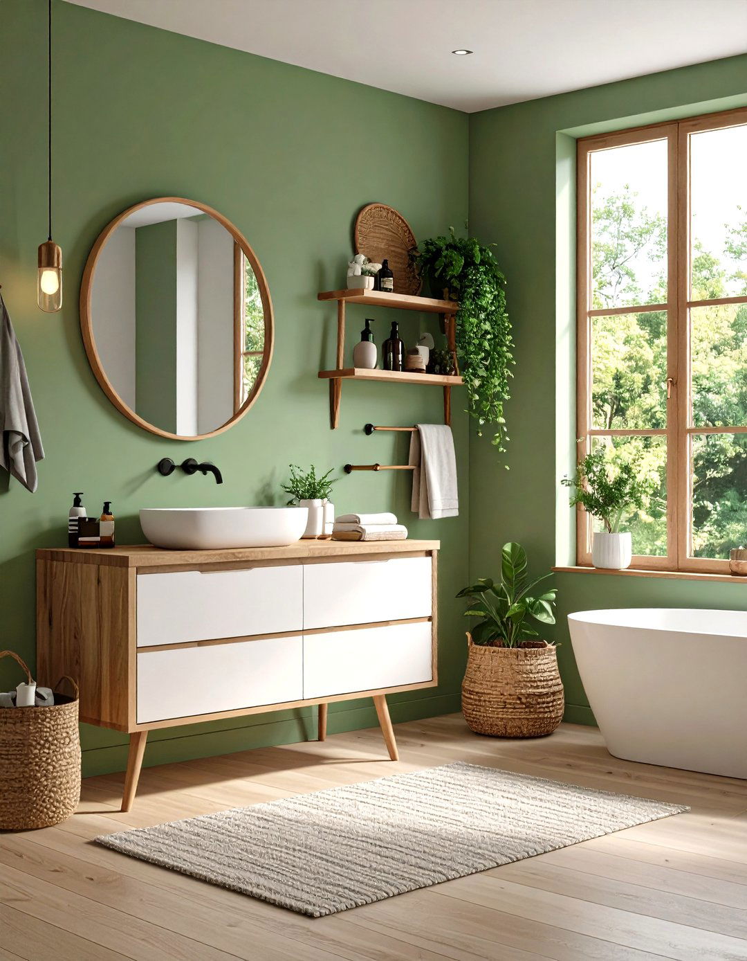 Scandi Inspired Green Palette - 20 Small Ensuite Design Ideas