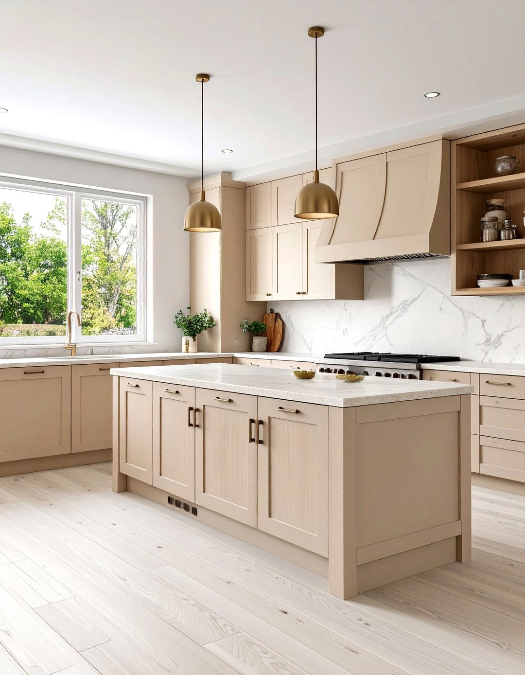 Scandinavian Beige Kitchen Cabinets with Natural Woods - 20 Kitchens With Beige Kitchen Cabinets
