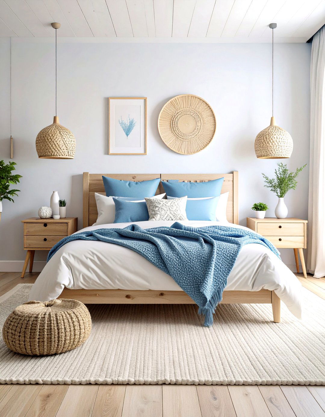 Scandinavian Blue and White Bedroom Minimalism - 20 Blue and White Bedroom Ideas