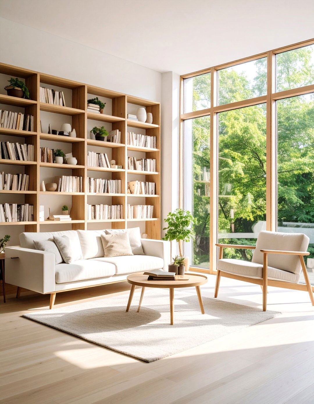 Scandinavian Bookcases Around Window Design - 20 Bookcases Around Window Design Ideas