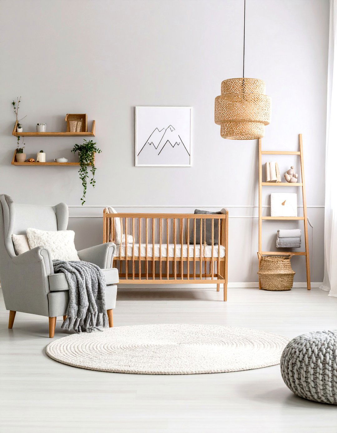Scandinavian Grey Nursery with Crisp White Contrasts - 20 Grey Nursery Ideas