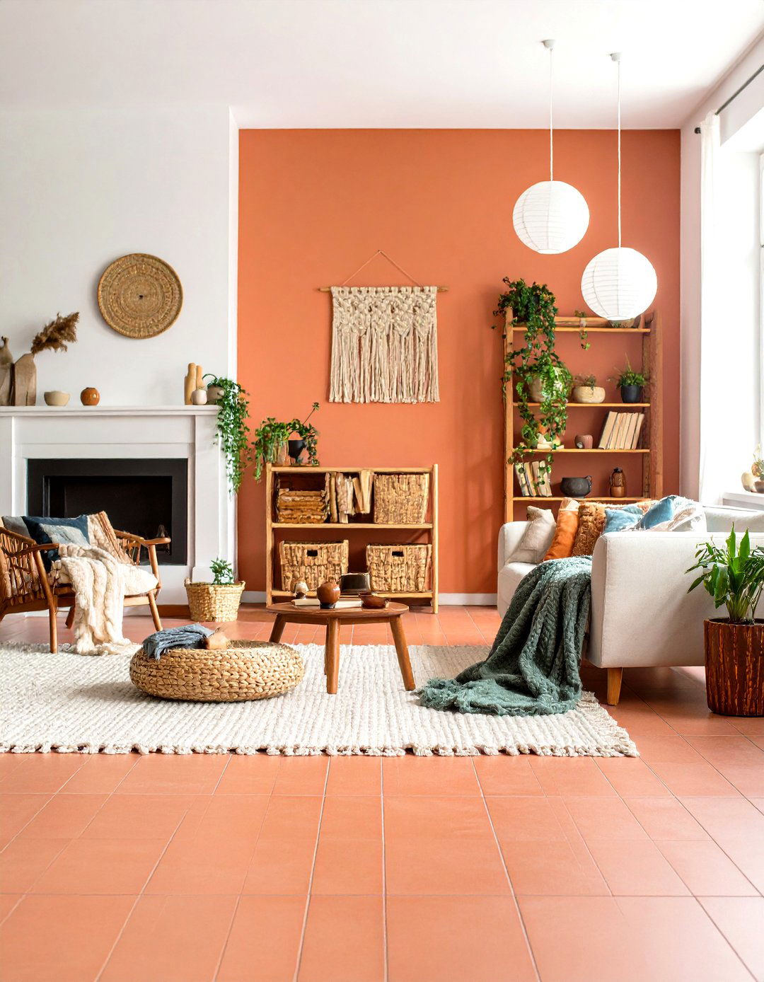 Scandinavian Hygge Terracotta Living Room - 20 terracotta living room ideas