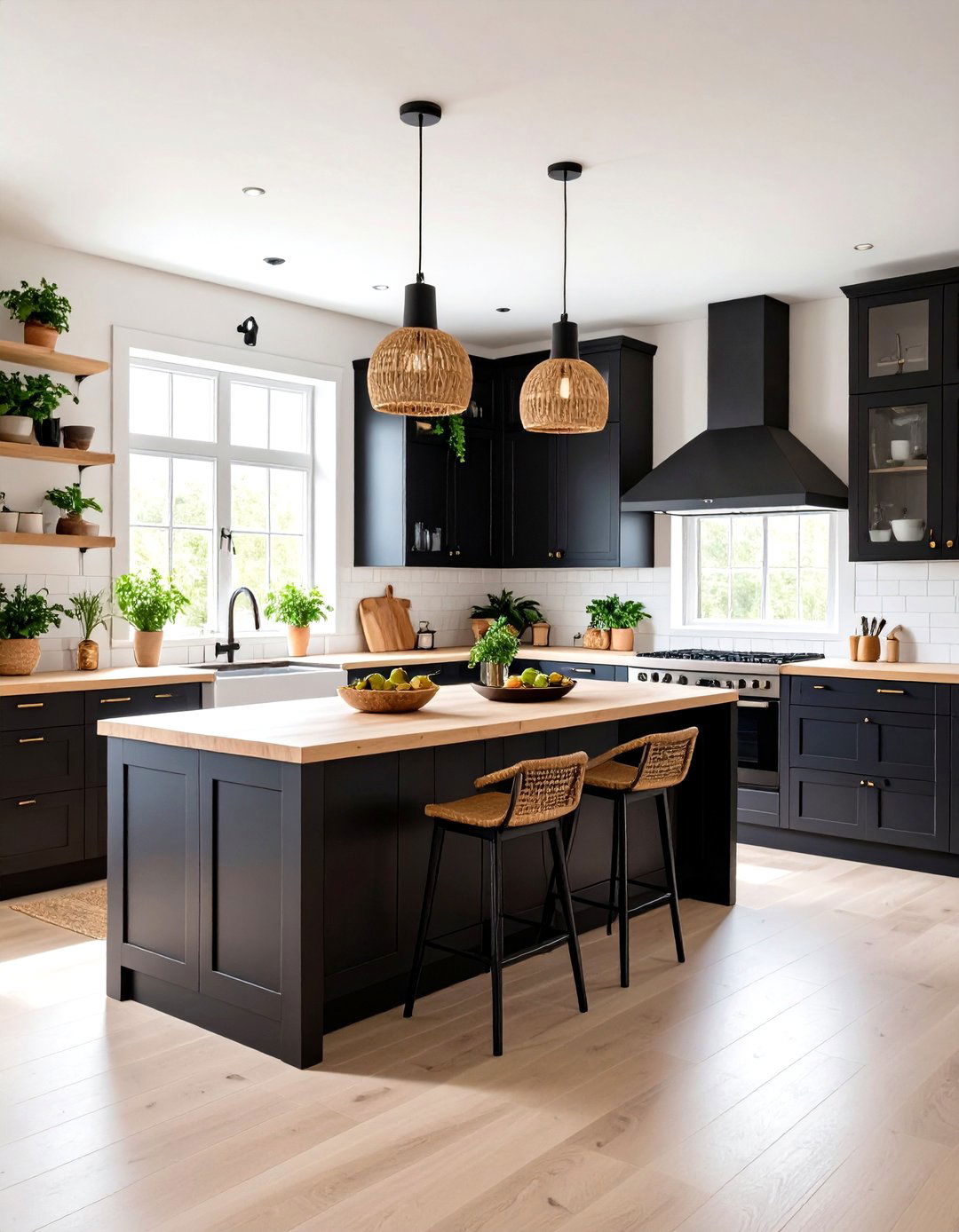 Scandinavian Inspired Black Cabinets - 20 kitchens with beautiful black cabinets