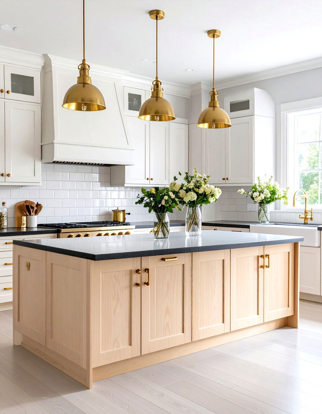 Scandinavian Inspired Kitchen With Dark Countertops and Light Cabinets - 20 kitchen with dark countertops and light cabinets