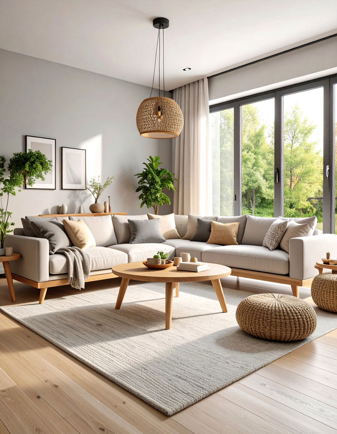 Scandinavian Inspired Living Room With Grey Walls and Black Trim - 20 Living Room With Grey Walls and Black Trim