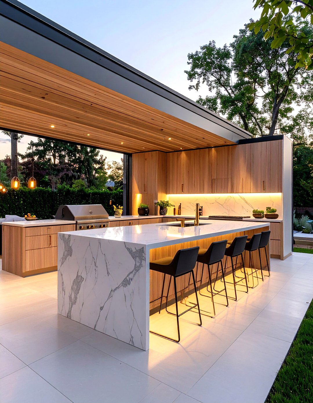 Scandinavian Inspired Luxury Outdoor Kitchen Sanctuary - 20 Luxury Outdoor Kitchen Ideas