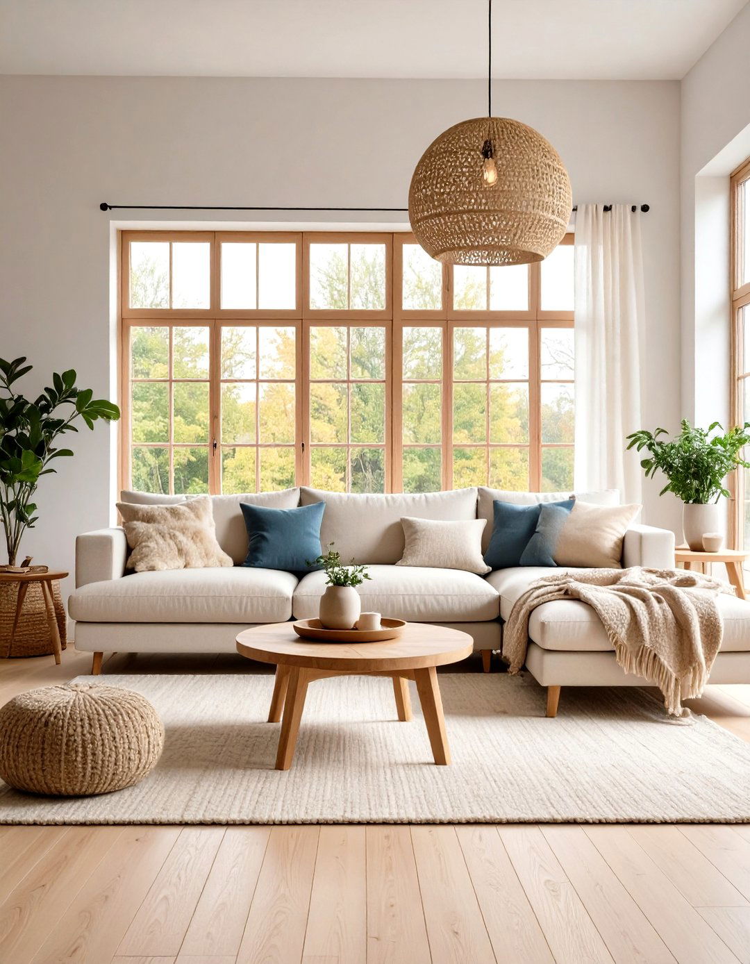 Scandinavian Inspired Minimalist Living Room with Natural Wood Elements - 20 Minimalist Living Room Ideas
