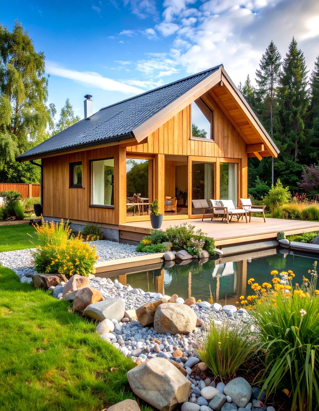 Scandinavian Inspired Pool House with Light Wood Finishes - 20 Pool House Ideas