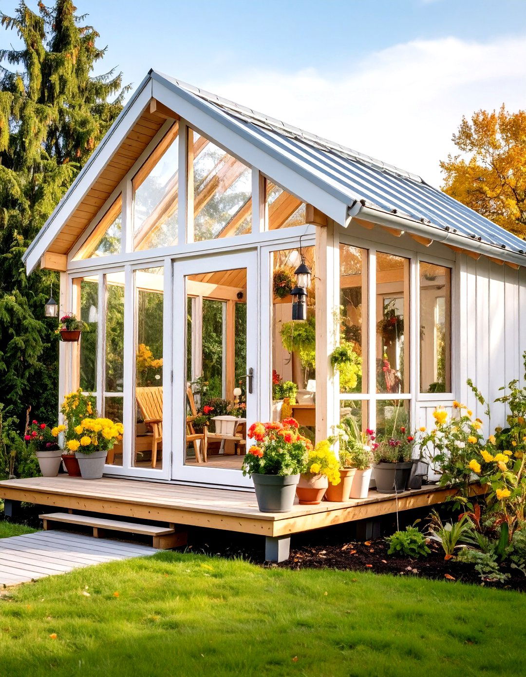 Scandinavian Inspired Porch Greenhouse - 20 Porch Greenhouse Ideas